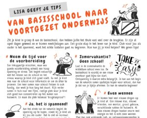 Tipsheet 'Van basisschool naar voortgezet onderwijs'